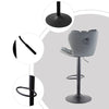 2x Bar Stools Faux Leather Gas Lift Adjustable Pub Chair Frosting Base Swivel