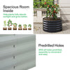 80cm Outdoor Garden Round Metal Raised Vegetable Planter Flower Trough Grow Bed