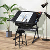 Adjustable Drafting Table Art Craft Drawing Desk w/Stool Architect Desk Stand