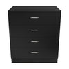 High Gloss Chest of 4 Drawers Modern Bedroom Storage Black Cabinet Furniture Set