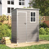 5 x 3ft Garden Shed Storage w/ Floor Foundation, Vents, Window, 2 Doors, Grey UK