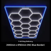 15pc Hexagon LED Lighting Grid & Blue Border Detail Garage Barber Shop Lights
