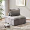 Luxury Padded Square Footstool Pouffe Style Stool Chair Wood Frame with Cushion