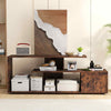 3-Tier Media Console Table TV Stand for TVs up to 55”-Brown