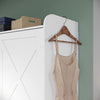 Bedroom 2 Sliding Door Wardrobe Matt White Storage Cupboard with 2 Hanging Rails
