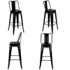 4pcs Industrial Breakfast Kitchen Bar Stool Tolix Metal Barstools Bistro Cafe