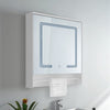 Bathroom Cabinet With LED Light Mirror Storage Unit Touch Switch 2 Shelf Hanger