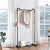 Black Metal Clothes Rail Rack Garment Stand Corner Open Wardrobe with Shelf