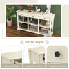 Retro Console Table 146cm Long Rectangular Entryway Sofa Table with Storage