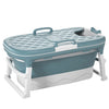 Free-Standing Soaking Tub w/ Lid Folding Spa Bath Bucket Barrel Portable Bathtub