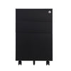 Office Mobile Filing Cabinet Metal Cupboard Drawer Unit on 5 Castors 3 Drawers