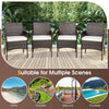 Patio Dining Chairs Set of 4 Garden Outdoor PE Wicker Chairs w/Removable Cushion
