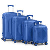 ABS Luggage Set Diamond Pattern Non TSA Locks 4 Piece Navy Blue