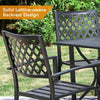 2Pcs Patio Dining Chairs Stackable Black Outdoor Patio Chairs Metal Patio Chairs