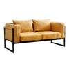 Single/Double/Triple Sofa Armchair Faux Leather Cushion Seat Metal Frame Armrest