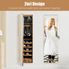 Wall-mounted Jewelry Storage Cabinet Door Hanging Jewelry Armoire w/ Full Mirror