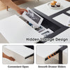 4 Drawers Coffee Table Storage Square Living Room Lounge MDF 90*90CM Black+White