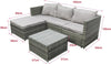 Garden Corner Sofa Couch Rattan Furniture Set 4 Seats Patio Outdoor Lounge Grey