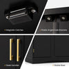 GAINOOM Bathroom Black Floor Storage Cabinet 80cm Cupboard Buffet Cabinet