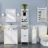 Tall Bathroom Cabinet | Slim Storage Unit with 2 Drawers & 3 Open Shelves