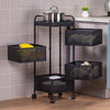 Kitchen Rotating Trolley Shelf Vegetable Fruit Basket Storage Rack Square Holder