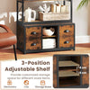 Heavy-duty Metal Frame 8-tier Bookshelf with Storage-Brown