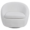 Teddy Velvet Swivel Accent Chair Tub Armchair Barrel Chair with Metal Ring White