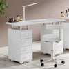 Wheeled Manicure Station Nail Salon Station Nail Table Mobile 8 Drawers Storage