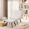 Sherpa Armchair with Footstool Accent Chair with Adjustable Backrest Sofa Lounge