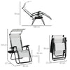 Patio Sun Lounger Recliner Chair Zero Gravity Seat Armchair Canopy Sunshade Tray