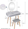 White Vanity Makeup Dressing Table Set with LED Lights & Adjustable Mirror