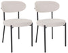 2 White Velvet Dining Chairs Velvet Seat Chairs Plush velvet seat and backrest