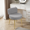 Modern Linen Padded Chair Dressing Table Seat Furniture with Golden Metal Legs
