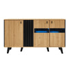 Modern 140cm Sideboard Cabinet Storage Unit with LED Lights and Glass Doors