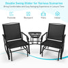 Garden Double Swing Glider Chair Rocking Chair Steel Swing Loveseat w/Table