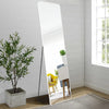 Silver White Rectangular Full Length Standing Mirror Metal Frame for Home Decor