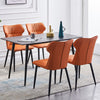 Set of 2 Faux Leather/Suede Dining Chairs Metal Legs Reception Restaurant Chair
