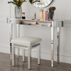UK Modern Mirrored Glass Console Table Glam Dressing Table Bedroom Make-Up Table