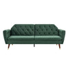 3 Seater Sofa Bed Green Velvet Button Back - Victoria
