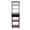 Industrial Vintage Style Kitchen Organizer Unit with Drawer and Storage Shelves