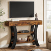 41" Small Console Table for Entryway 3-Tier Rustic Sofa Table with Storage Shelf