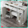 Dressing Table Set Vanity Makeup Desk with 3-Color LED Lighted Mirror Drawers