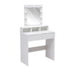 White Dressing Table Mirror with Lights Drawer Makeup Vanity Set Desk +2 Drawers