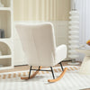 Rocking Chair Teddy Upholstered Accent Chair Modern Armchair with Wide Backrest
