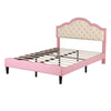 Double Upholstered Bed Frame 135x190 cm with Adjustable Button-Tufted Headboard