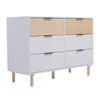 White Chest of 6 Drawers Storage Cabinet Display Sideboard Living Room Bedroom