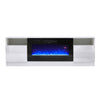 Modern TVs Stand Unit Cabinet w/ Electric Fireplace & 12 Colour LED Light Insert