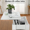 Wooden Lift Up Top Coffee Table With Storage Shelf Living Room Home Office White