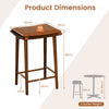 69CM Dining Bar Stool Set of 2 Counter Height Stool Chairs w/ Removable Cushion