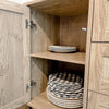 Rattan Cabinet Sideboard Buffet Storage Cabinet with Doors Drawers Living Room